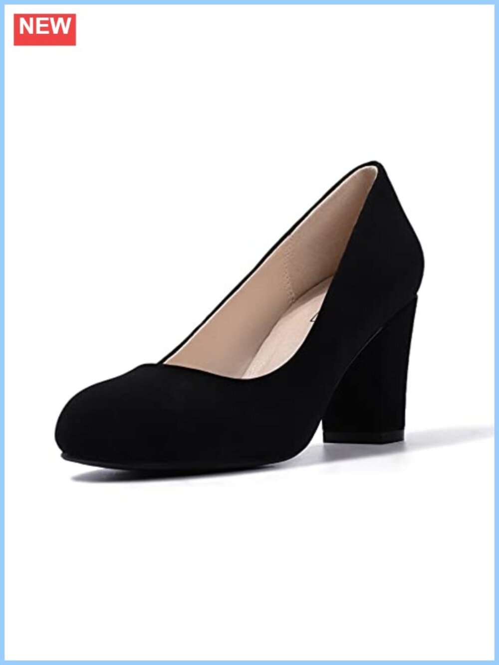 Women's Low Chunky Heel Pumps Closed Toe Slip On Dress Shoes